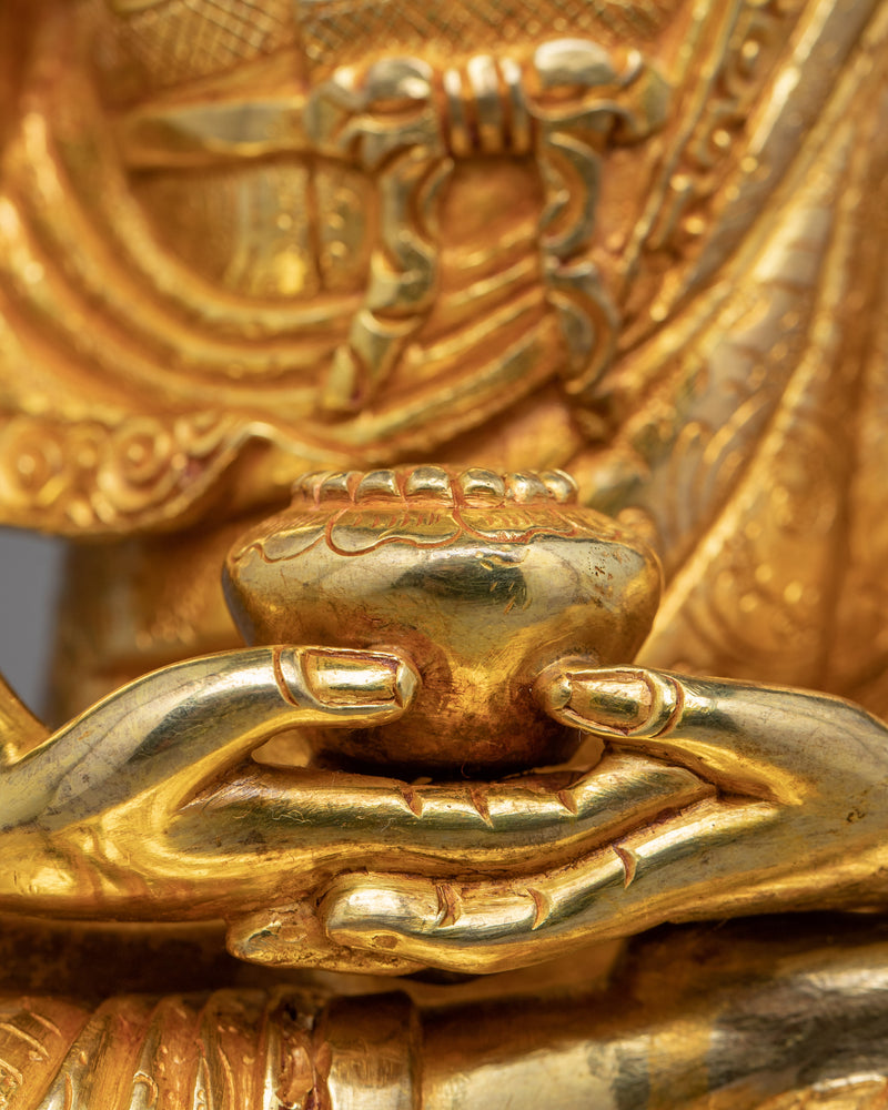 Amitabha Practice Statue |  Traditionally Hand Carved Buddha Amitabha Sculpture