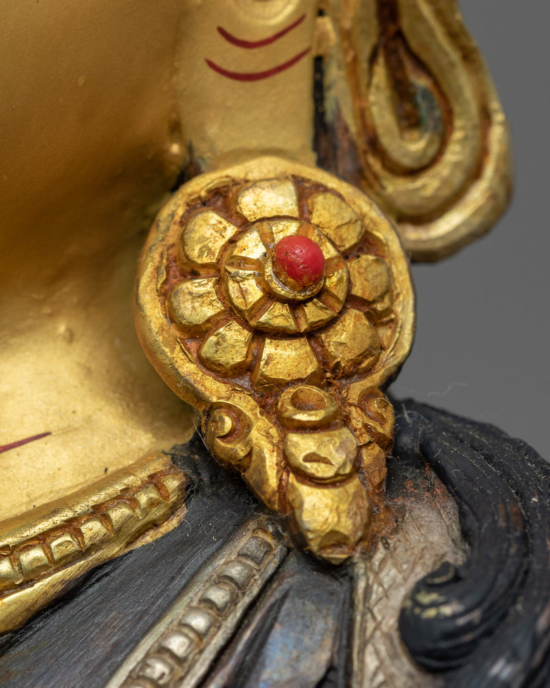 Green Tara Buddha Sculpture | Buddhist Deity Figurine For Ritual