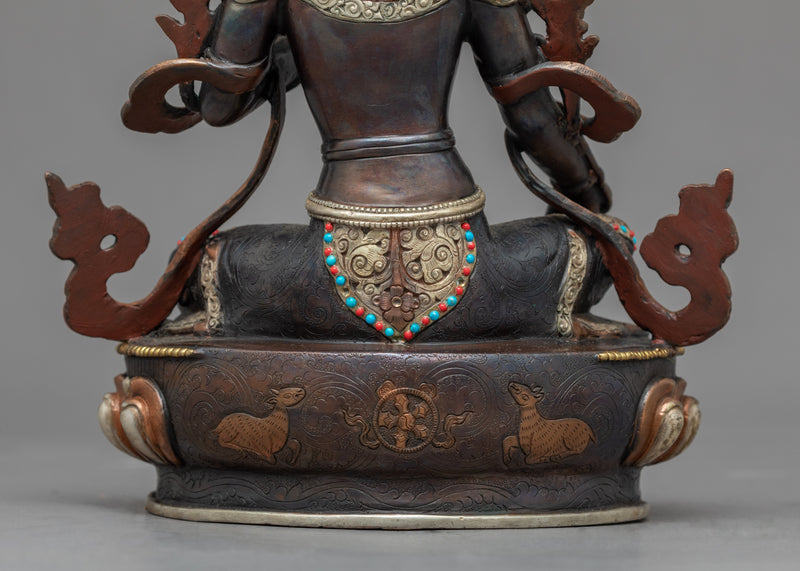 Green Tara Buddha Sculpture | Buddhist Deity Figurine For Ritual