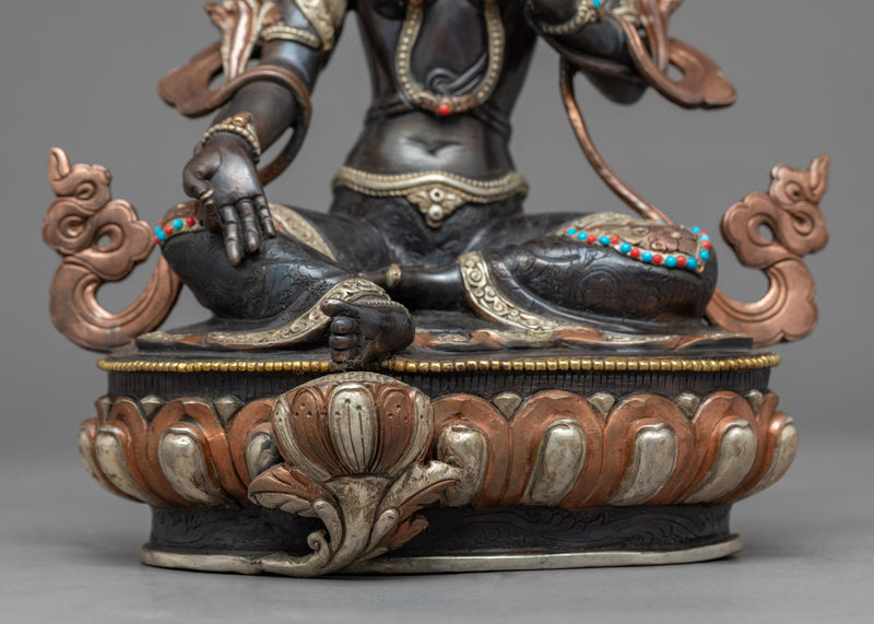 Green Tara Buddha Sculpture | Buddhist Deity Figurine For Ritual