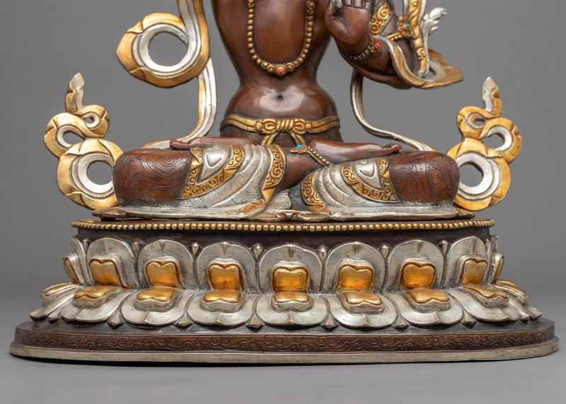 Manjushri God Of The Wisdom Statue | Tibetan Bodhisattva Sculpture For Mindfulness