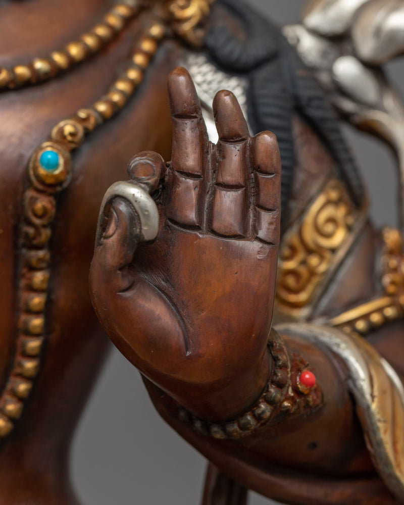 Manjushri God Of The Wisdom Statue | Tibetan Bodhisattva Sculpture For Mindfulness
