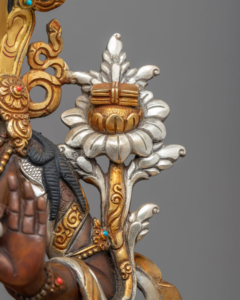 Manjushri God Of The Wisdom Statue | Tibetan Bodhisattva Sculpture For Mindfulness