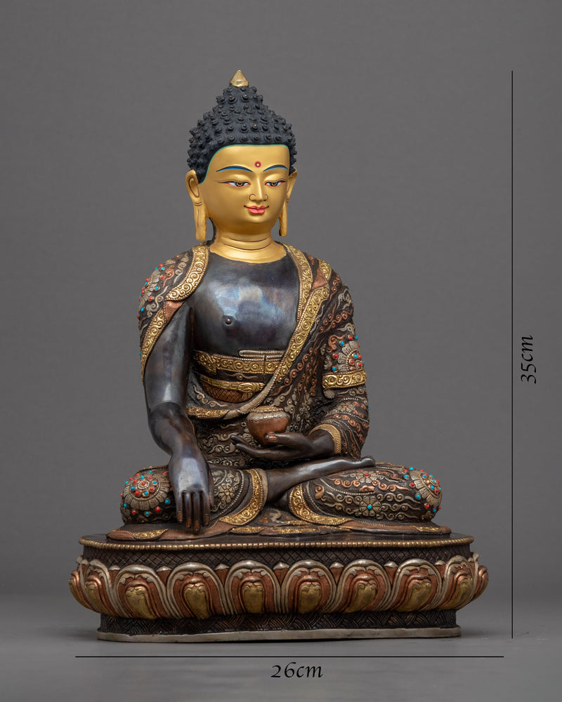 Gotama The Buddha Sculpture | Gold Gilded Statue For Meditation