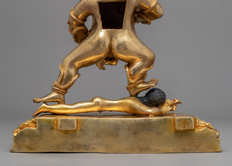 Gold Gilded Statue For Black Jambhala Practice | Traditional Himalayan Art