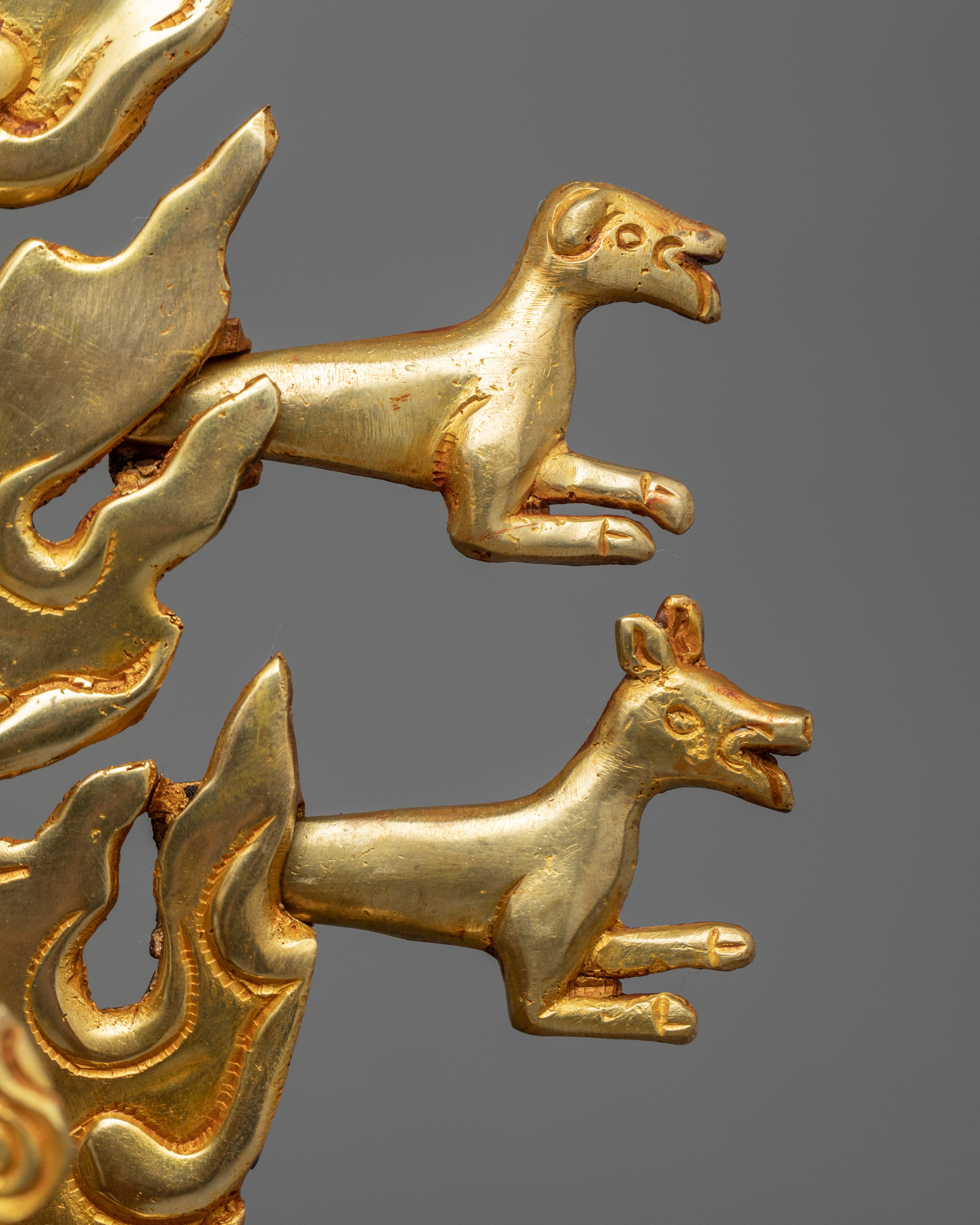 Sakya Mahakala Deity Sculpture | Gold Gilded Statue For Meditation