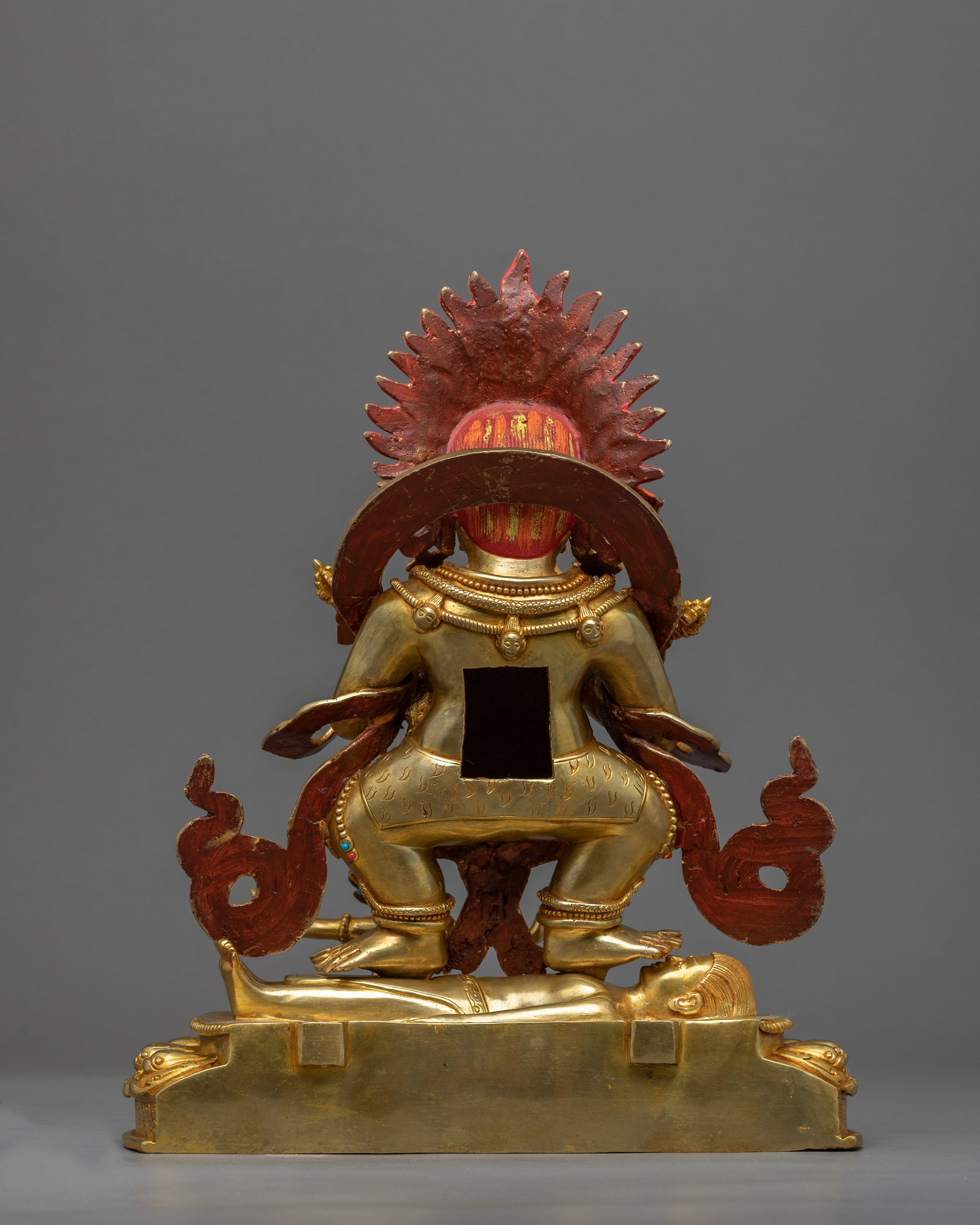 Sakya Mahakala Deity Sculpture | Gold Gilded Statue For Meditation