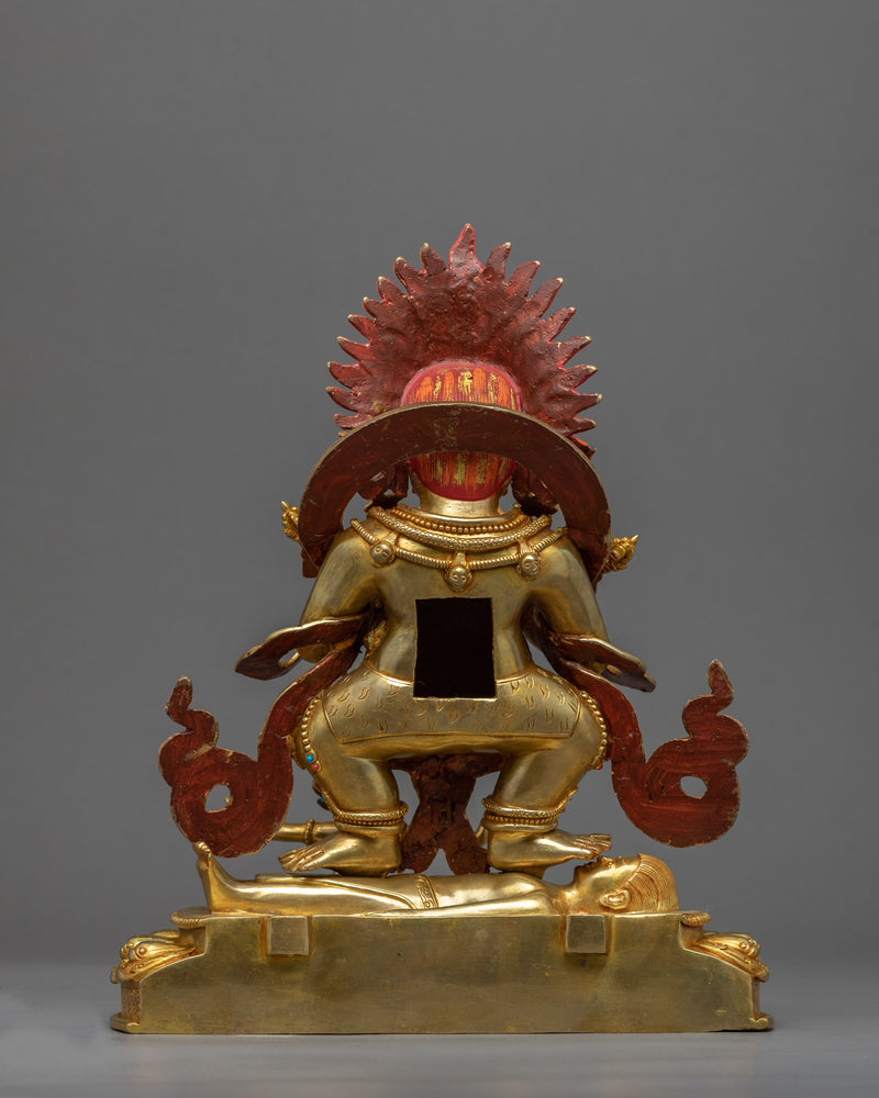 Sakya Mahakala Deity Sculpture | Gold Gilded Statue For Meditation