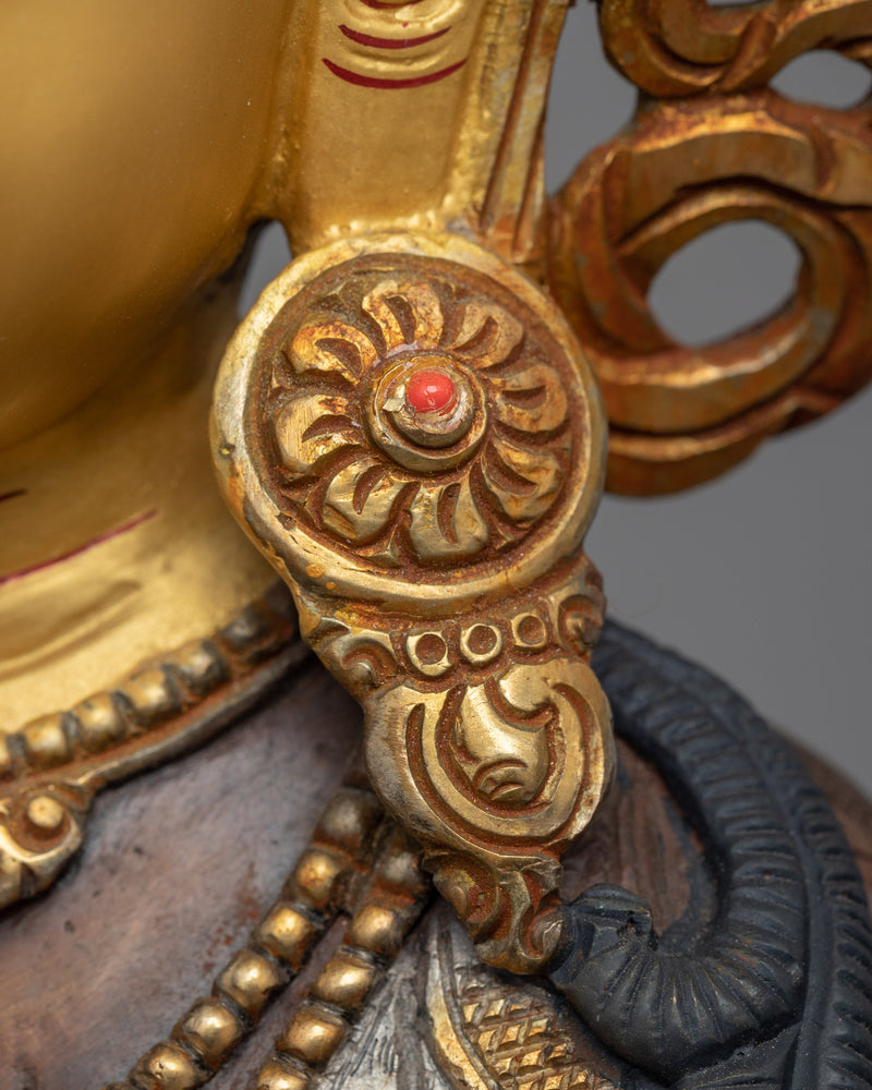 Avalokiteshvara Buddha Sculpture | Chenrezig The Bodhisattva Gold Gilded Statue