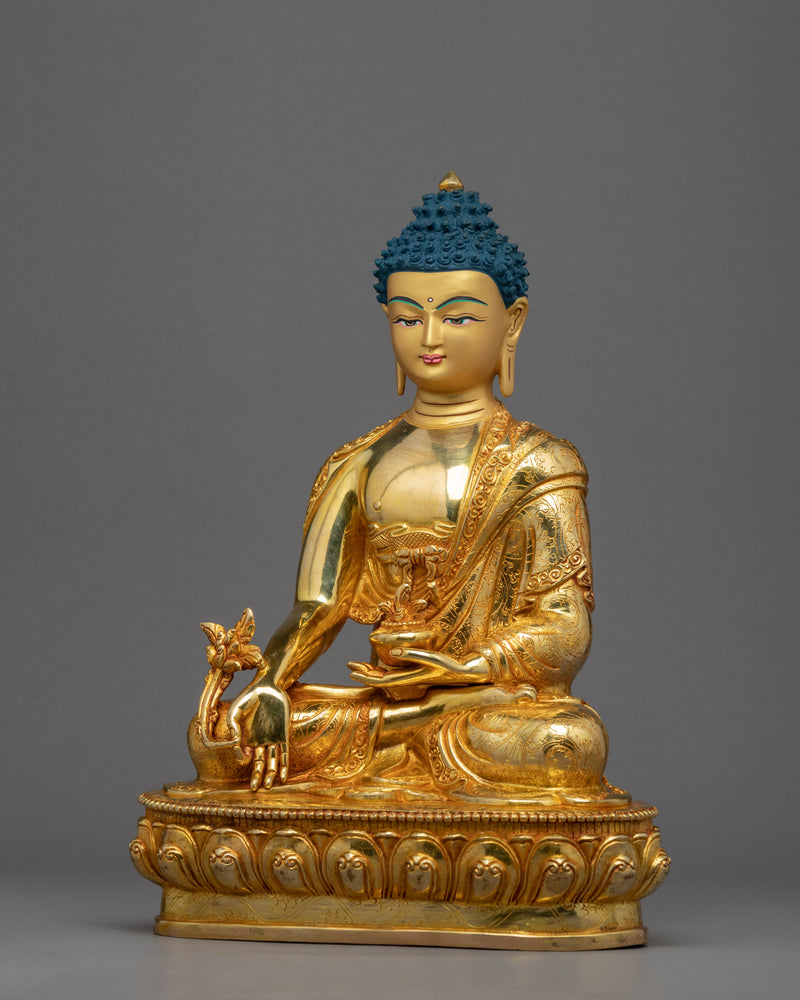 Medicine Buddha Puja Sculpture | Tibetan Healing Buddha Artwork