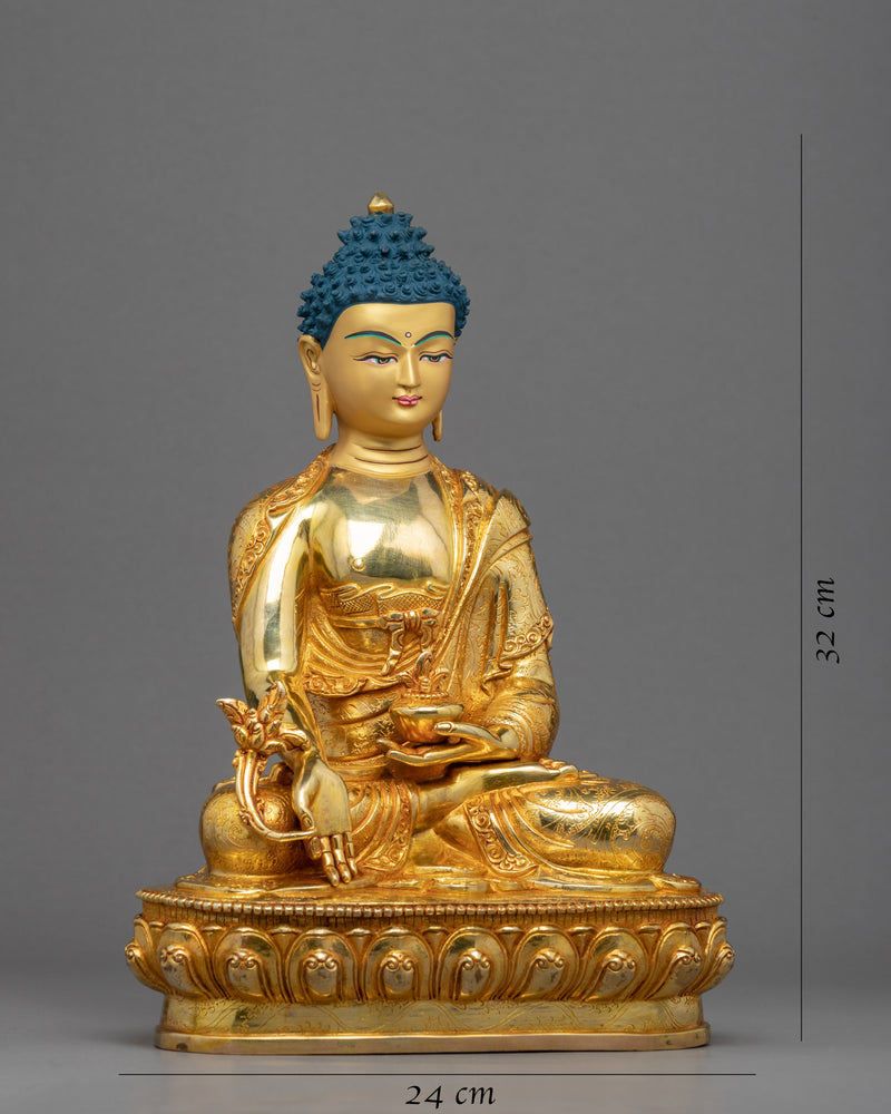 Medicine Buddha Puja Sculpture | Tibetan Healing Buddha Artwork