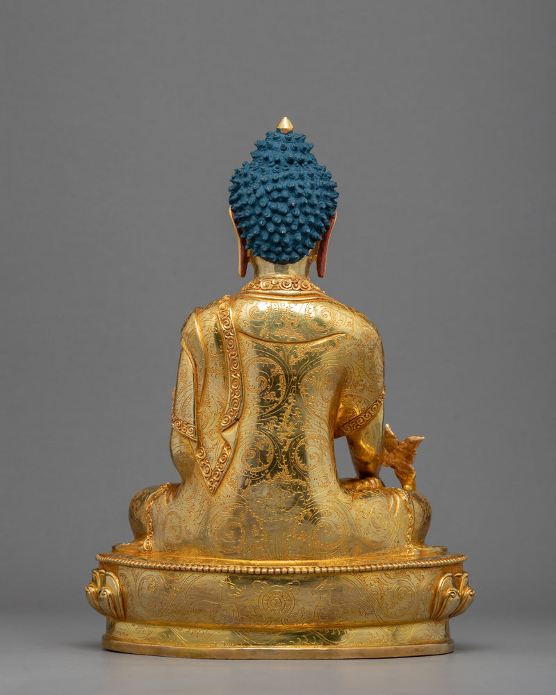 Medicine Buddha Puja Sculpture | Tibetan Healing Buddha Artwork