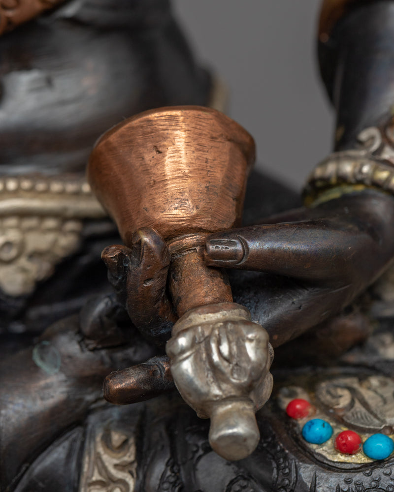 Gold Gilded Vajrasatva Sculpture | Tibetan Art Plated with Gold