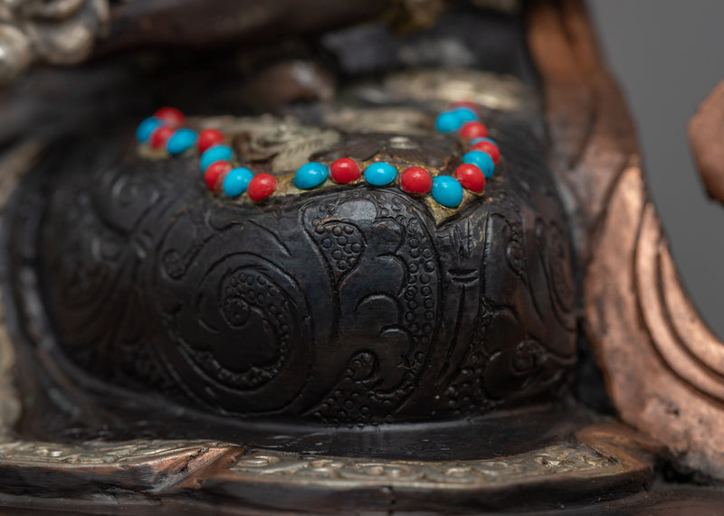 Gold Gilded Vajrasatva Sculpture | Tibetan Art Plated with Gold