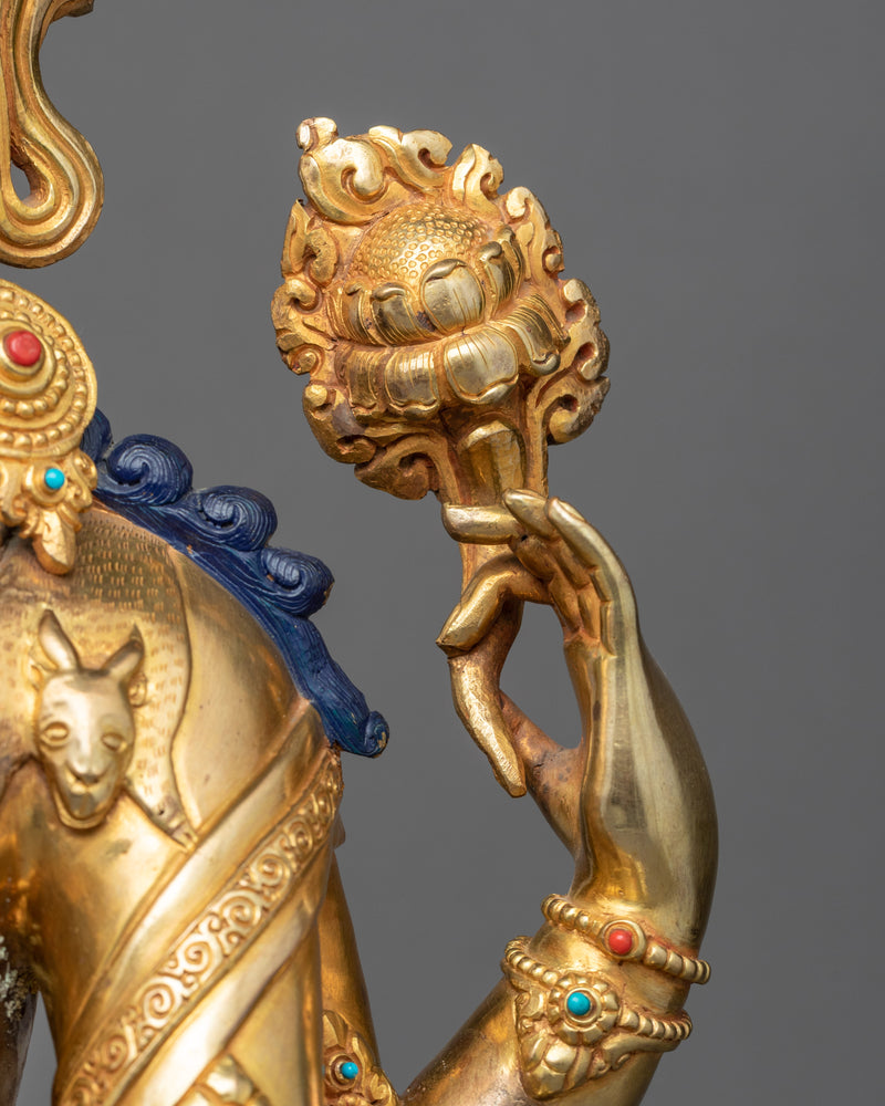 Bodhisattva Chenrezig Initiation Statue | Gold Gilded Avalokiteshvara Artwork