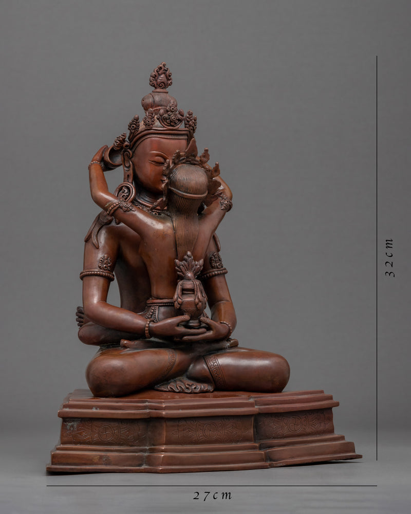 Amitayus Practice Sculpture | Buddha Amitayus With Consort Statue For Practice