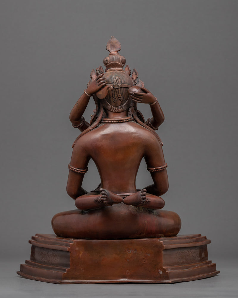 Amitayus Practice Sculpture | Buddha Amitayus With Consort Statue For Practice