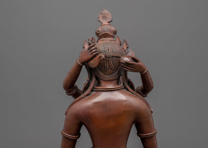 Amitayus Practice Sculpture | Buddha Amitayus With Consort Statue For Practice