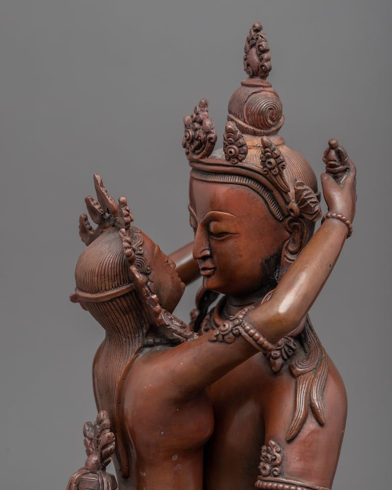 Amitayus Practice Sculpture | Buddha Amitayus With Consort Statue For Practice