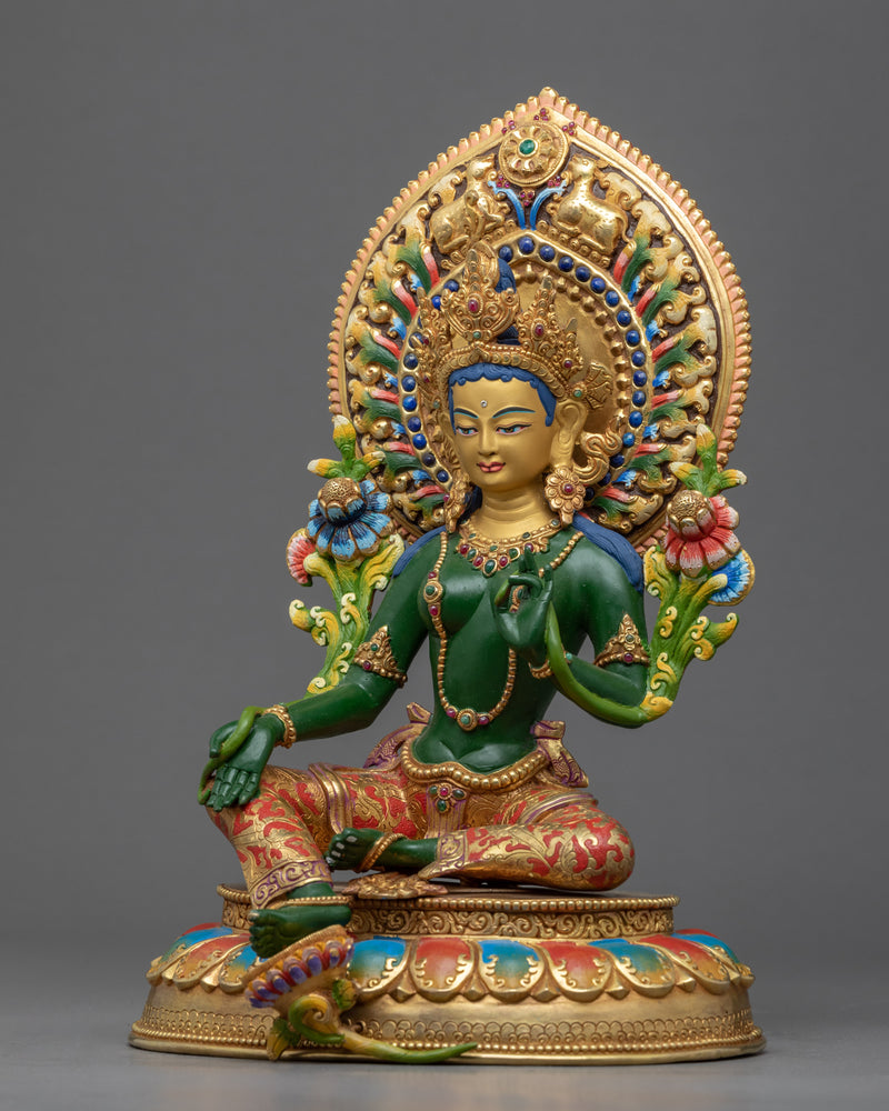 Green Tara Goddess Buddhism Statue | Mother Tara Figurine For Mindfulness