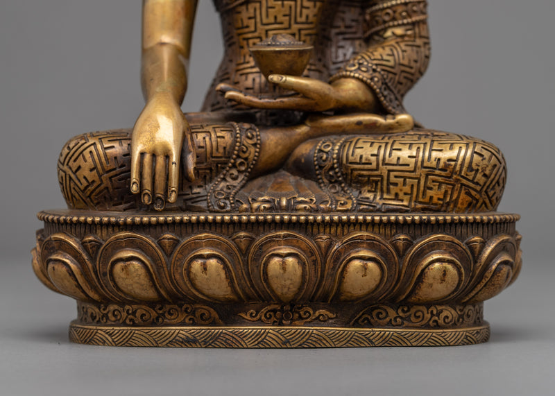 Historical Buddha Relaxation Sculpture | Buddhist Deity Figurine For Ritual