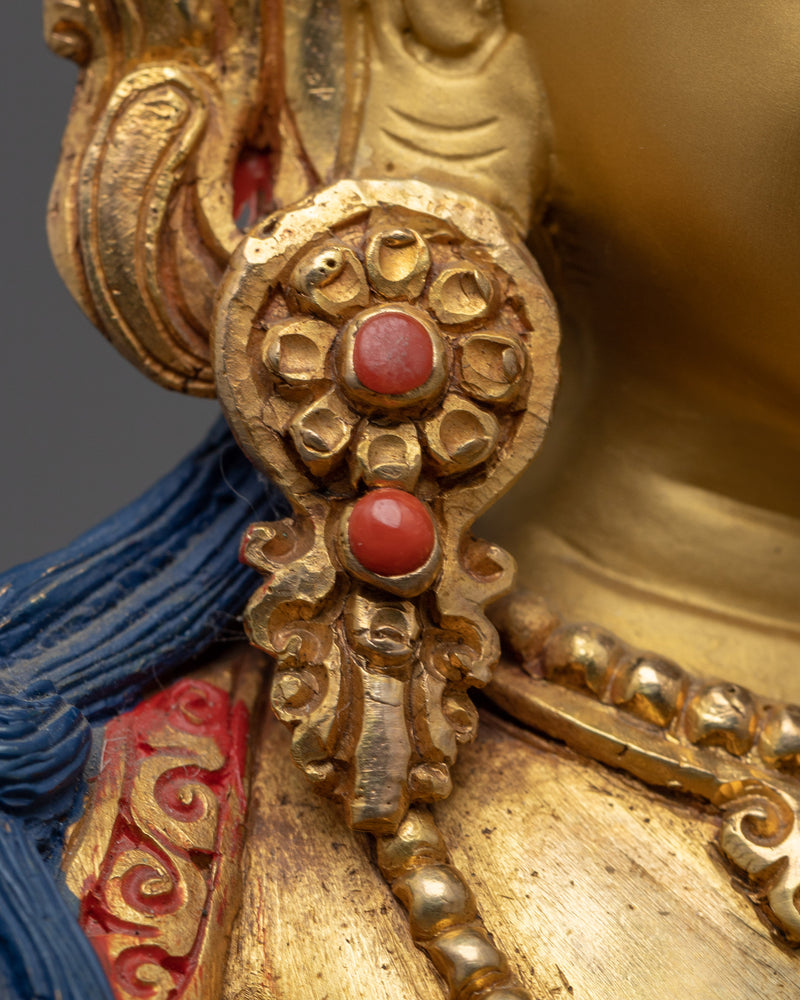 Buddha Vajradhara Sculpture | Gold Gilded Statue For Meditation