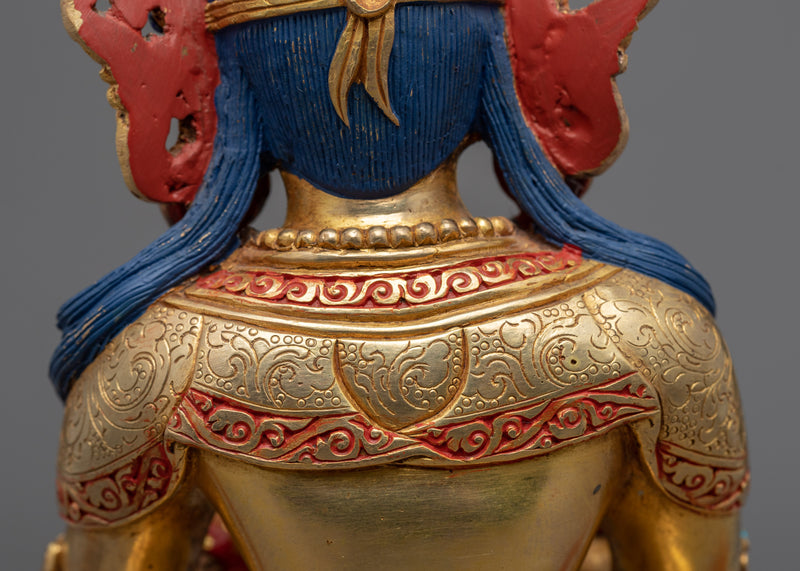 Buddha Vajradhara Sculpture | Gold Gilded Statue For Meditation