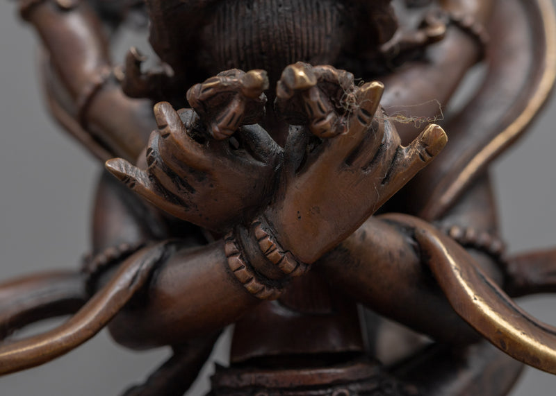 Chakrasamvara Practice Statue | Buddhist Deity With Consort Sculpture