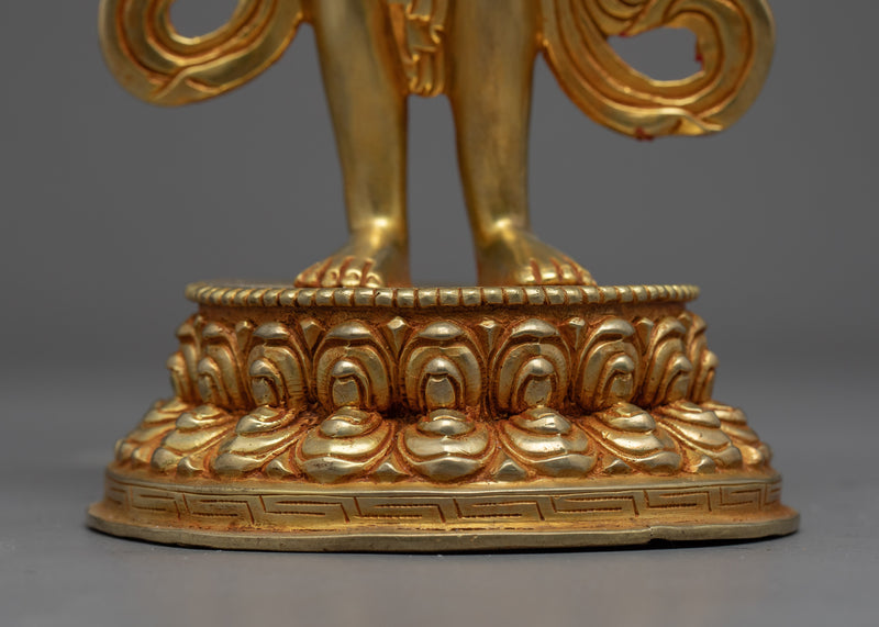 Vajrasattva Empowerment Sculpture | Tibetan Dorje Sempa Plated With Gold Art
