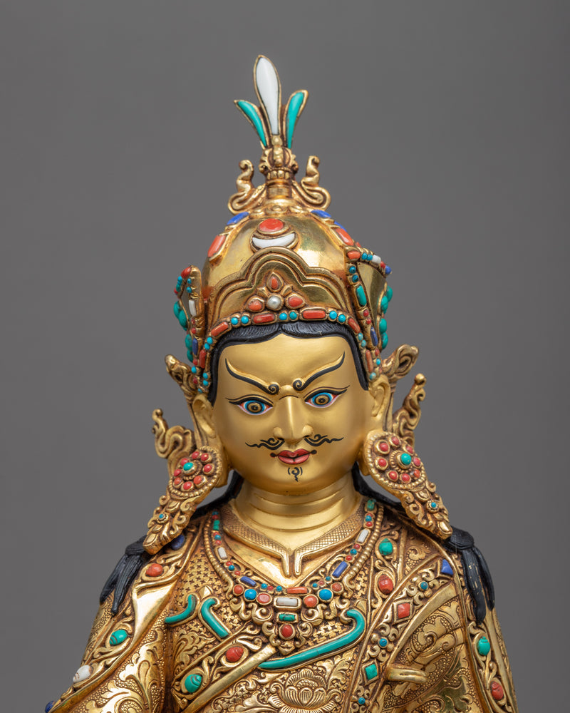 Master Padmasambhava Meditation Statue | Himalayan Copper Art Of Guru Rinpoche