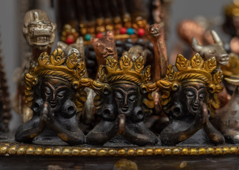 Yamantaka Deity Statue | Gold Plated Himalayan Artwork