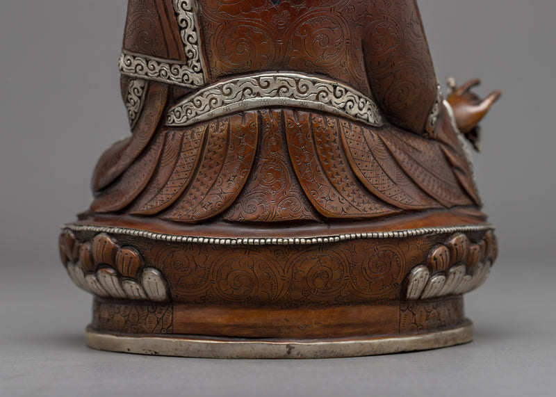 Guru Rinpoche Meditation Statue | Traditionally Carved Lotus Born Master Art