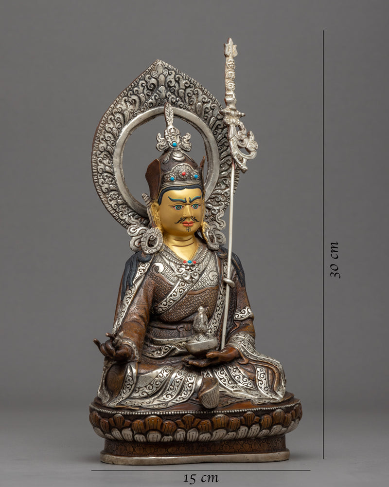 Guru Rinpoche Meditation Statue | Traditionally Carved Lotus Born Master Art