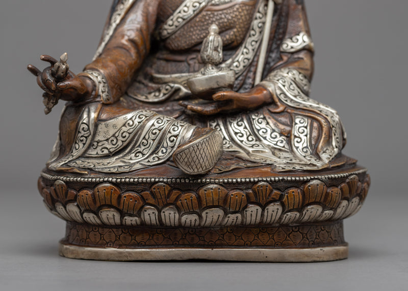 Guru Rinpoche Meditation Statue | Traditionally Carved Lotus Born Master Art
