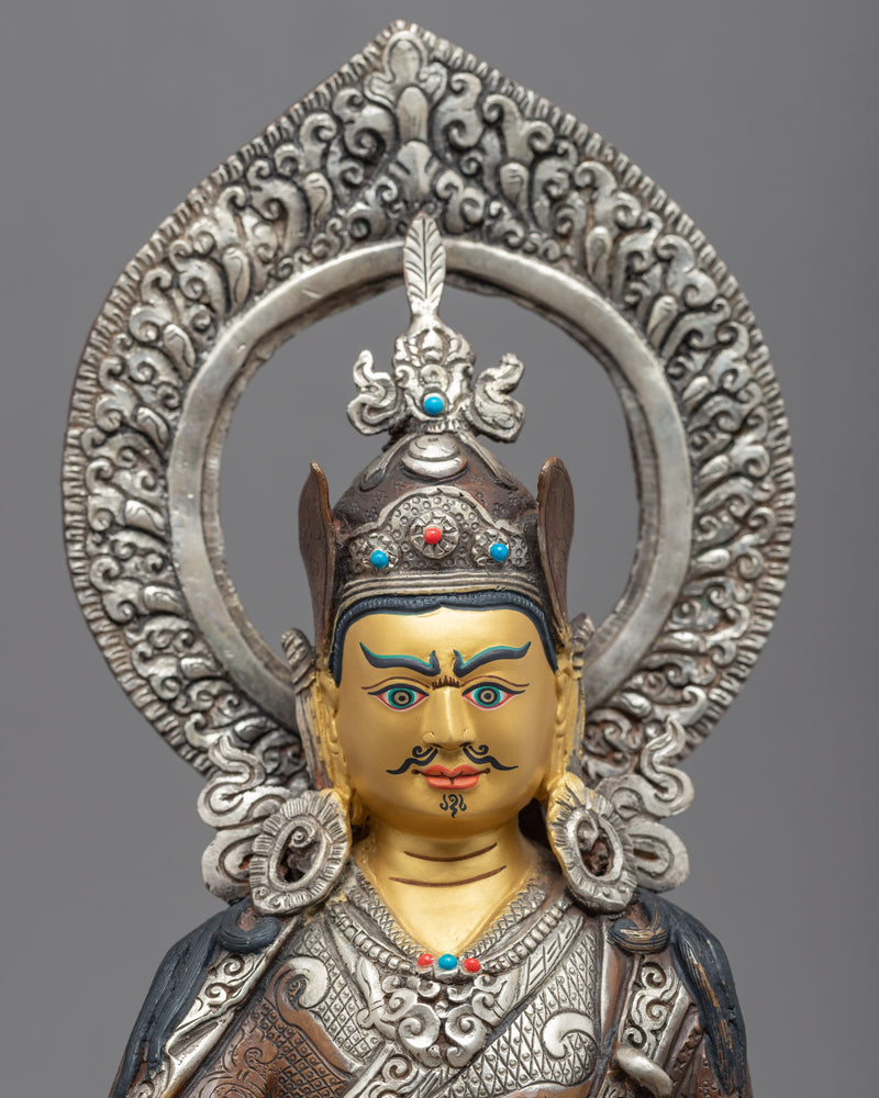 Guru Rinpoche Meditation Statue | Traditionally Carved Lotus Born Master Art