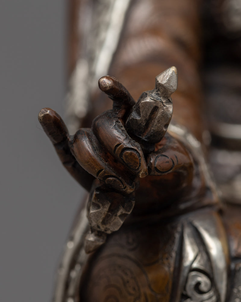 Guru Rinpoche Meditation Statue | Traditionally Carved Lotus Born Master Art
