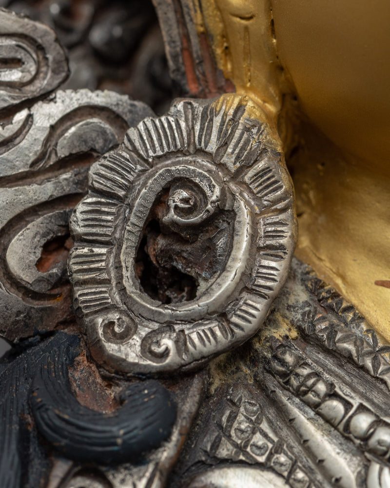 Guru Rinpoche Meditation Statue | Traditionally Carved Lotus Born Master Art
