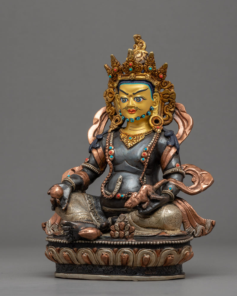 Jambhala Practice Statue | Gold Gilded Wealth Deity Sculpture