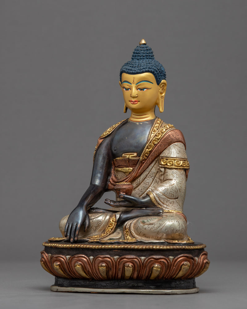 Shakyamuni Buddha Sitting On Lotus Statue | Historical Gautam Buddha Artwork