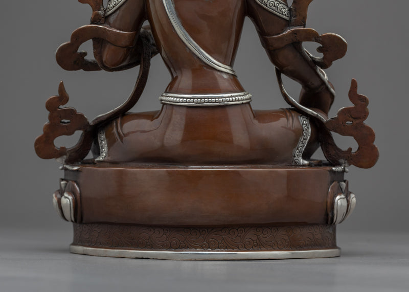 Green Tara Copper Sculpture | Handmade Buddhist Female Goddess