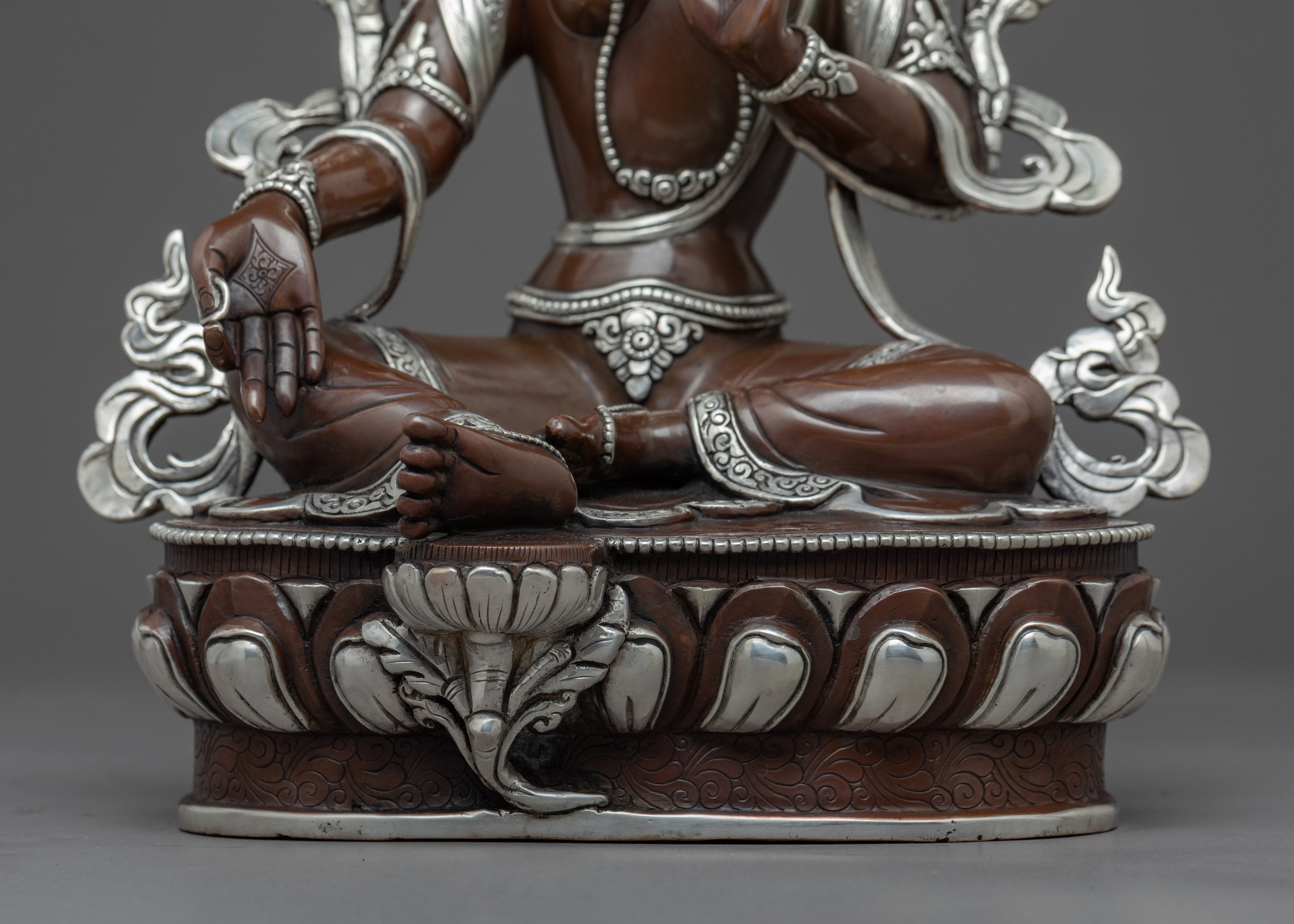 Green Tara Copper Sculpture | Handmade Buddhist Female Goddess