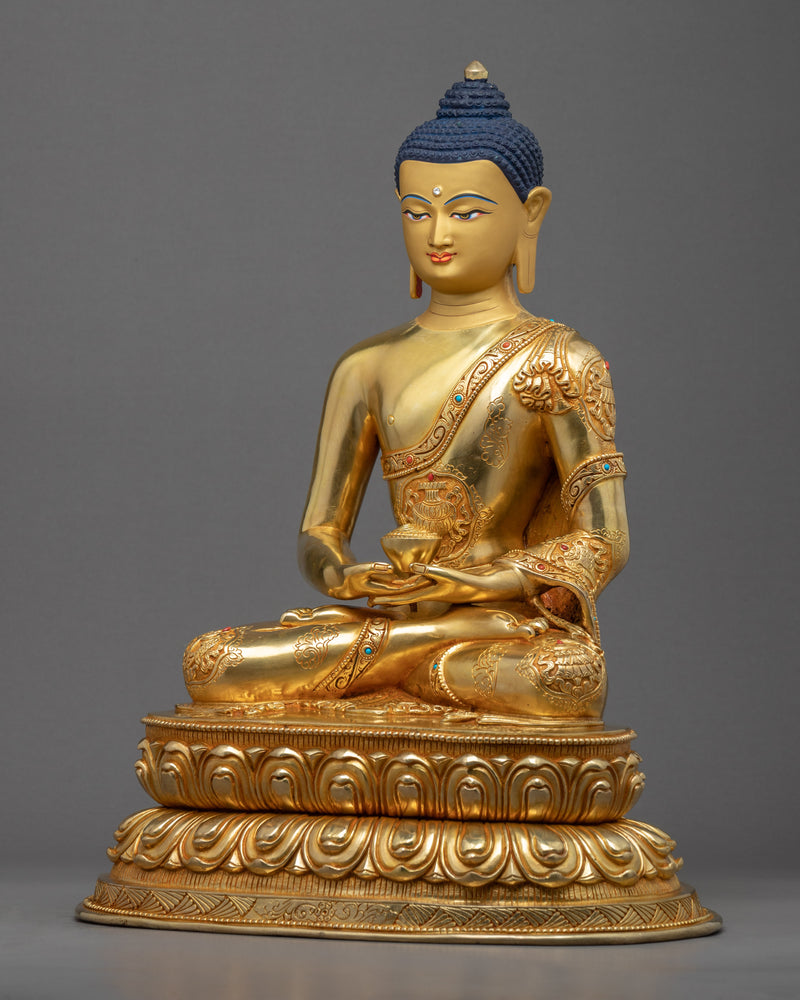 Chanting Amitabha Buddha Sculpture | Traditional Himalayan Art