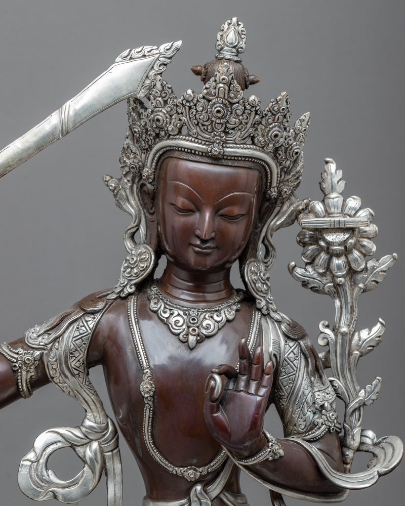 Black Manjushri Practice Statue | Bodhisattva Of Wisdom Handicraft