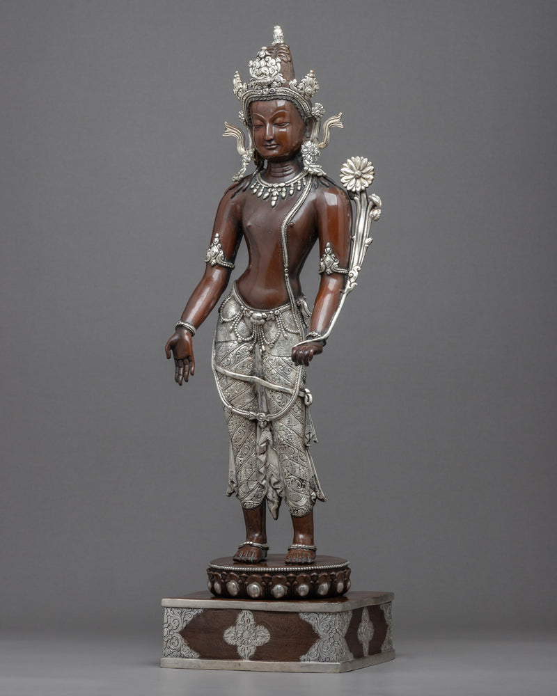 Standing Chenrezig Meditation Practice Statue | Bodhisattva Avalokiteshvara Handicraft