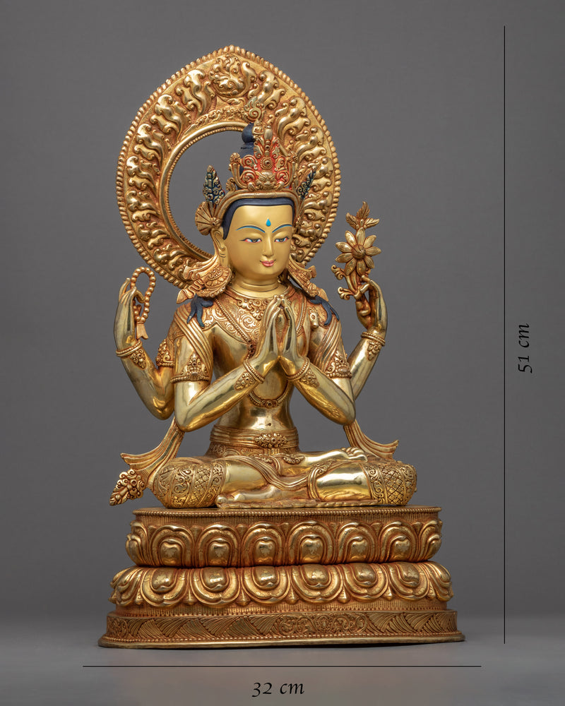Chenrezig Sadhana Statue | Bodhisattva Avalokiteshvara Sculpture