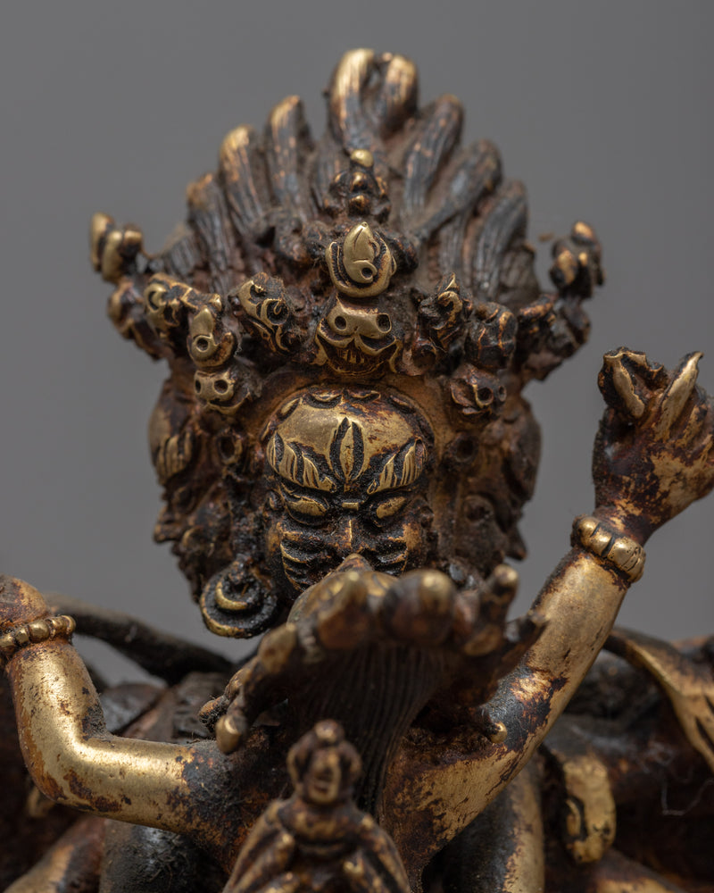 Vajrakilaya Practice Statue | Gold Plated Himalayan Artwork