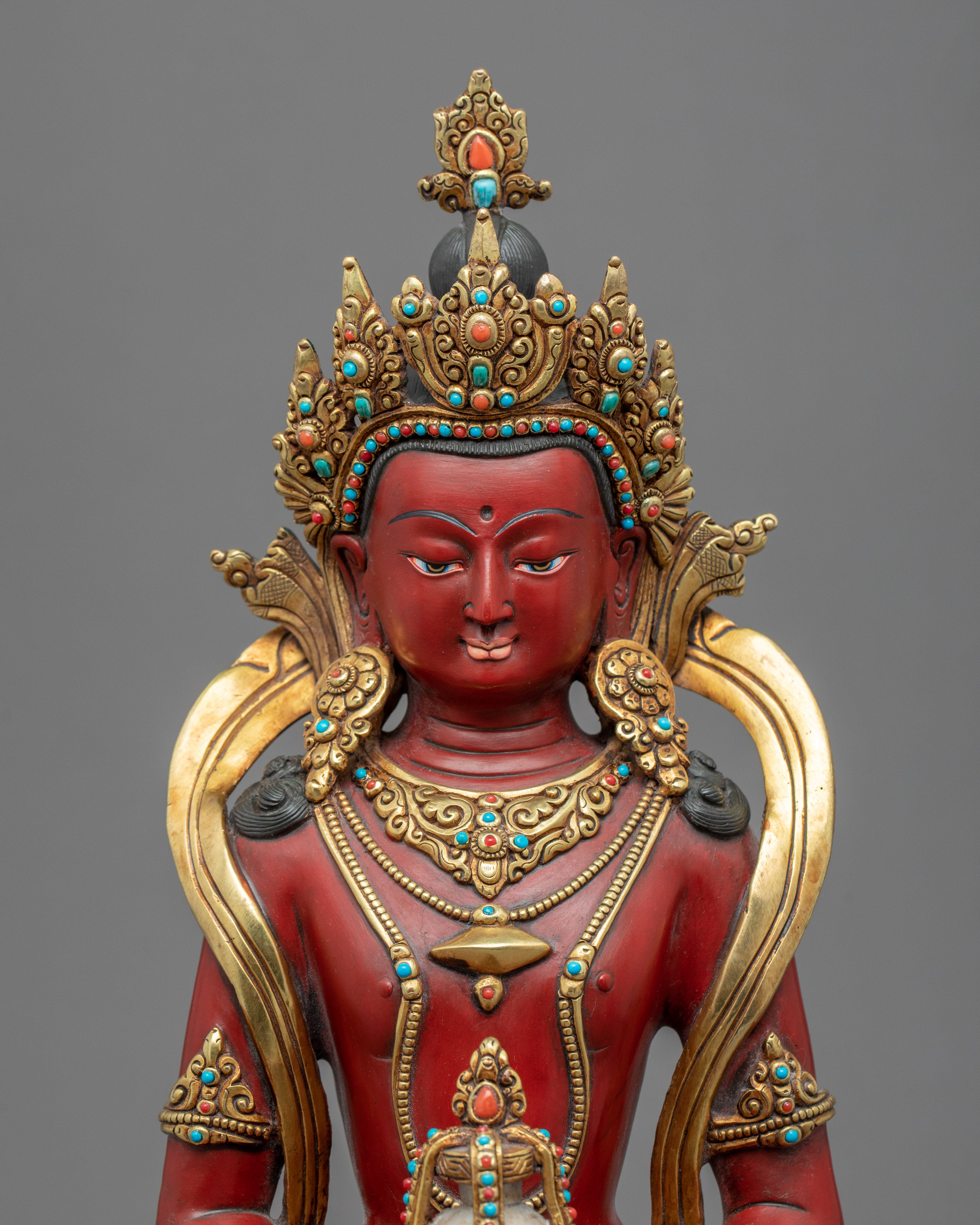 Amitayus Sadhana Sculpture | Buddhist Deity Of Long Life Sculpture
