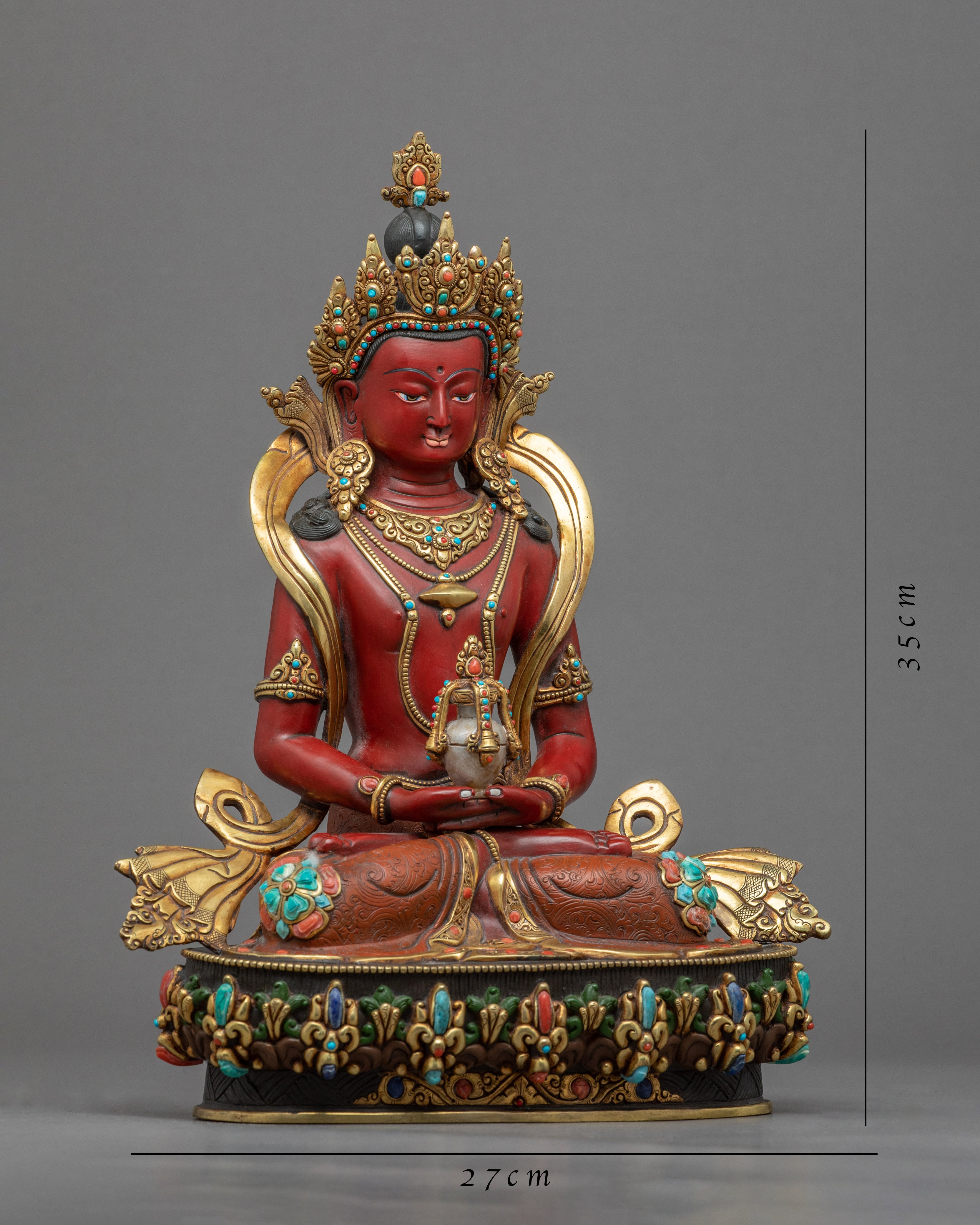 Amitayus Sadhana Sculpture | Buddhist Deity Of Long Life Sculpture