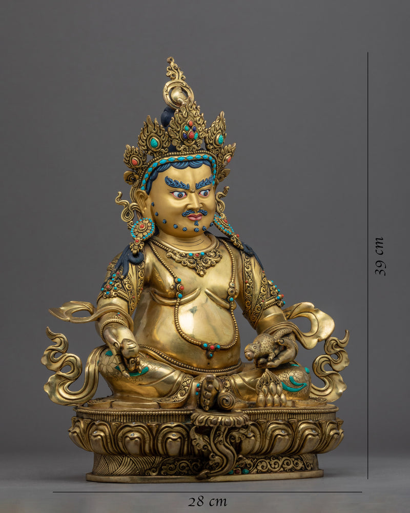 Yellow Jambhala Offerings Statue | Traditional Deity Of Wealth Sculpture