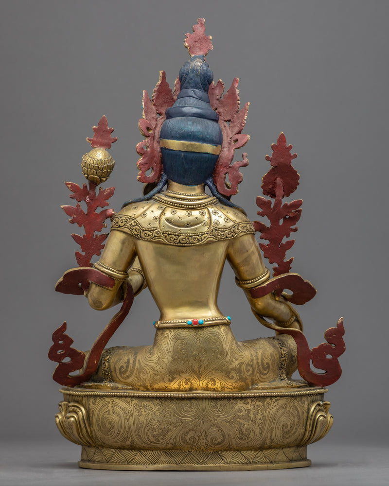 Mother Buddha Tara Sculpture | Hand-Carved 24K Gold Statue